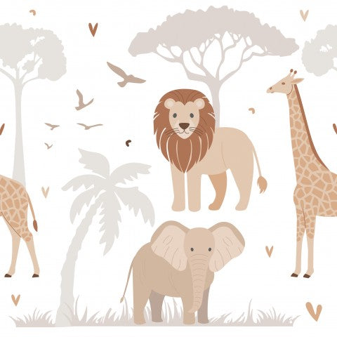 French Terry wall stickers with African safaris