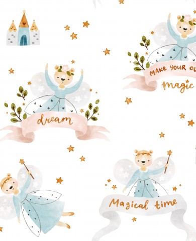 Jersey Fairy Bear Magical Castle white