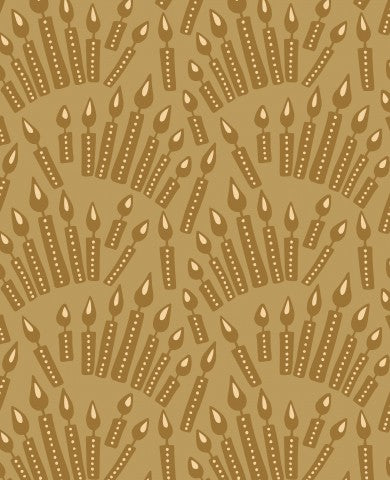 Motif de bougie French Terry sur fond marron