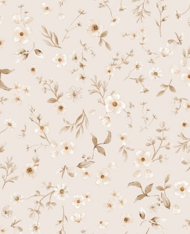 Muslin Floral Malin Brown Light Beige