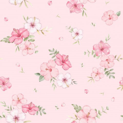Jersey Floral Nalani Pink Blush 18x18cm