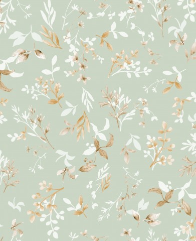 Waterproof fabric Floral Signe Mint