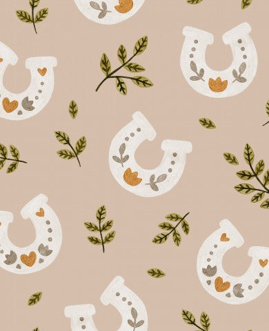 Jersey Floral Horseshoe Beige