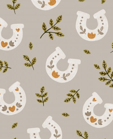 Jersey Floral Horseshoe Grey