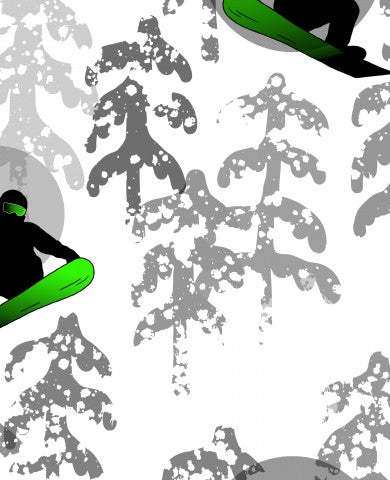  Rib Jersey un snowboarder en el aire sobre un fondo blanco