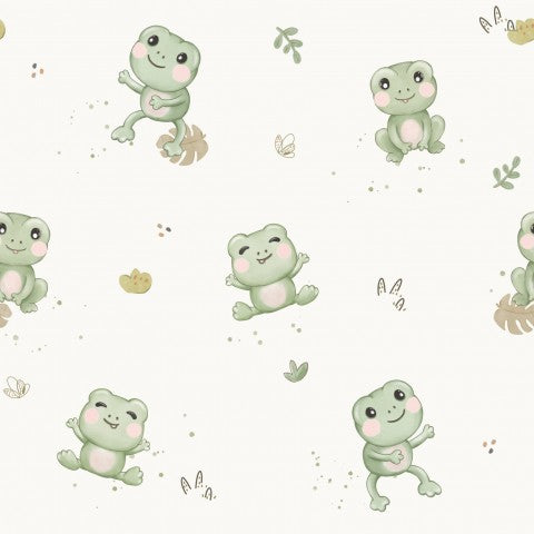 Beeindruckende Qualität in einem praktischen Design: Canvas Baumwolle Frogs OffWhite - robuste und ästhetische Baumwoll-Meterware für your own sewing projects