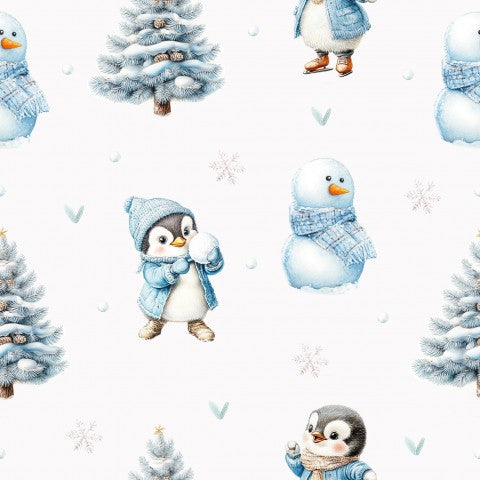 Wasserdichter Stoff Frohen Winter mit Pinguin