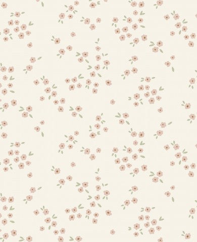 Jersey Spring Flowers in Vintage Beige Pink