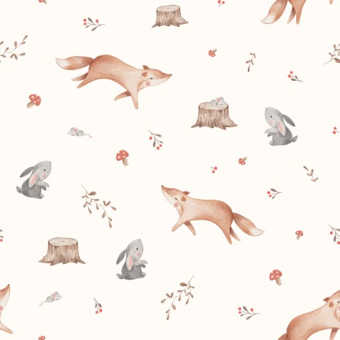 Jersey Fox and Friends 20x20cm ecru
