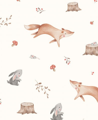 Jersey Fox and Friends 30x30cm ecru