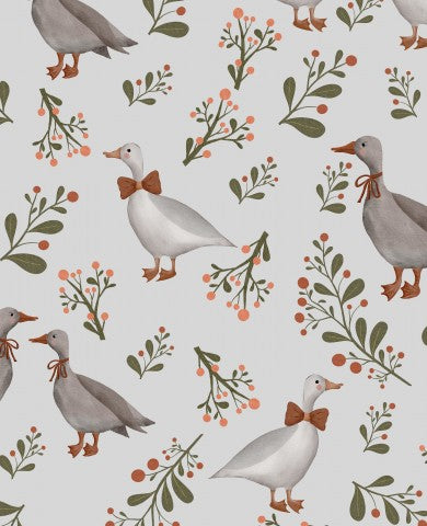 Jersey geese and wildflowers