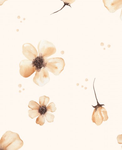 Jersey Yellow Flowers 30x30cm cream