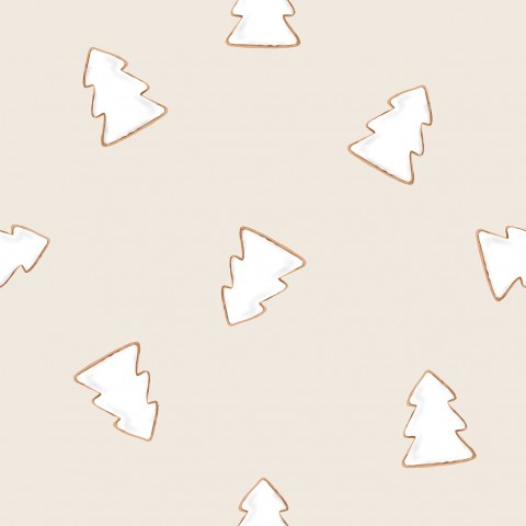 Wasserdichter Stoff Gingerbread christmas tree beige mini
