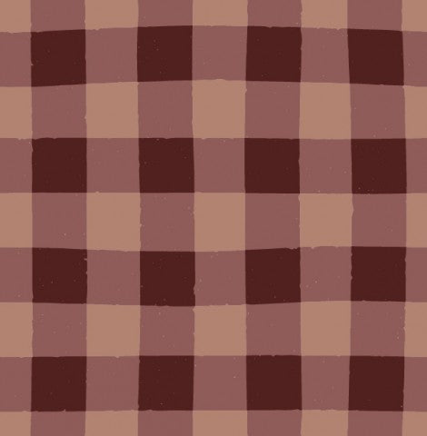 Wasserdichter Stoff Gingham Cinnamon Brown Mini