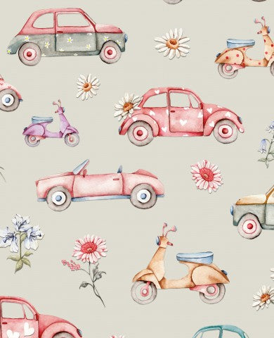 Rib Jersey Autos und Motorrollern in Aquarell