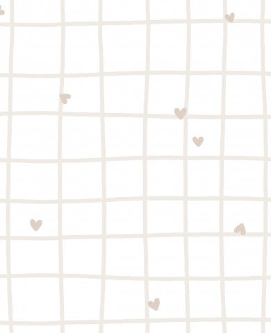 Jersey grid with heart white