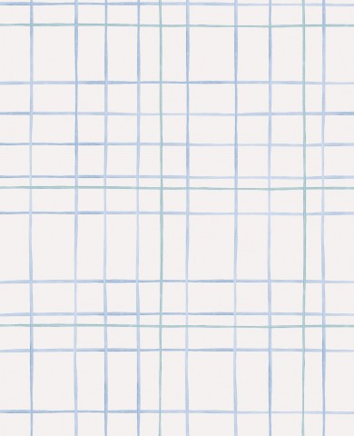 Jersey Grid Blue Cream