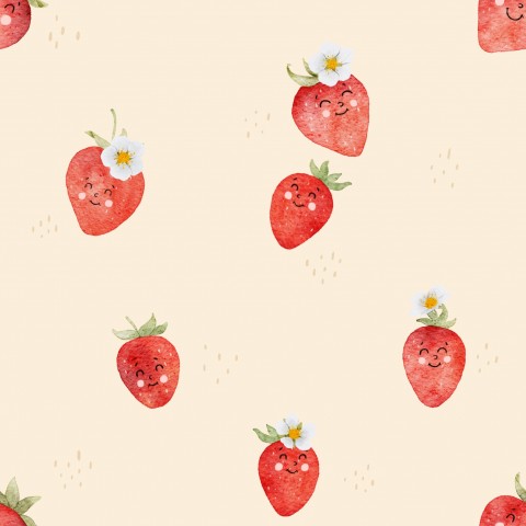 Jersey Happy Strawberry - Beige