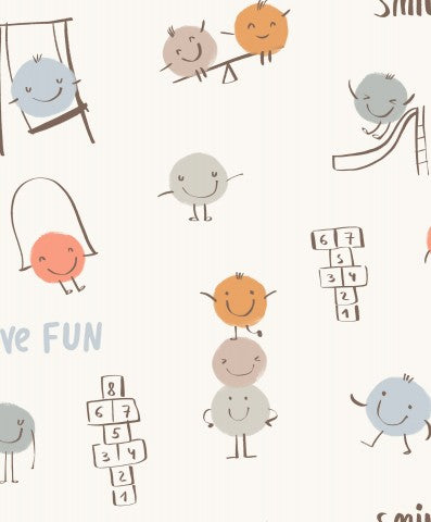 Canvas cotton a smiley fabric on a white background with smileys