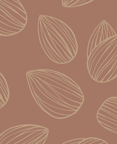 Wasserdichter Stoff Gold Almond on Mocha Mousse