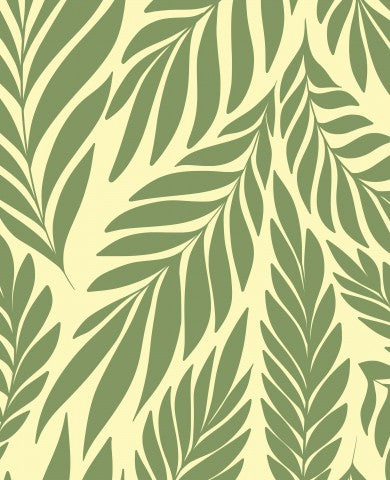 Muslin Green Tropical Flowing Leavs