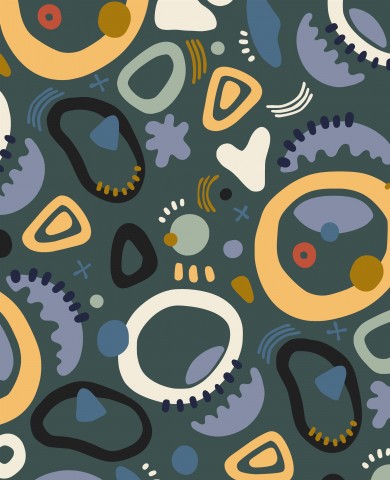 Wasserdichter Stoff Green Yellow Circles Abstract Shapes
