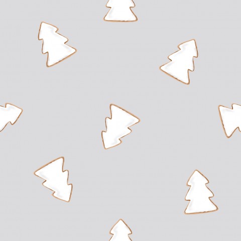 Wasserdichter Stoff Gringerbread christmas tree grey mini