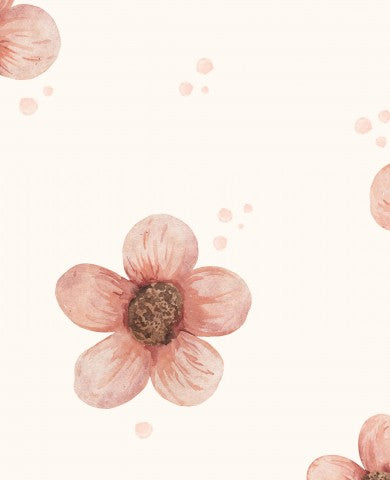 Jersey Large Flowers Beige