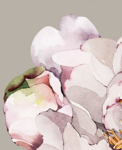  Tessuto di cotone con motivo peonia di grandi dimensioni: colori naturali per i tuoi prossimi progetti di cucito! Ideale per abbigliamento, borse e accessori. 100% cotone, venduto al metro.