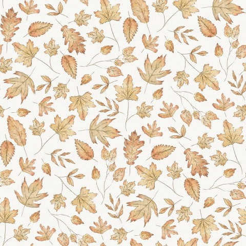 SoftShell pattern of autumn leaves on white