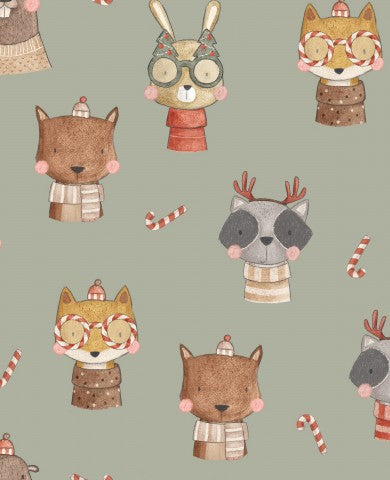 Jersey Green Christmas Forest Animals