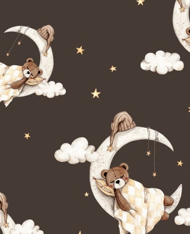 Wasserdichter Stoff Teddybären auf dem Mond und den Sternen