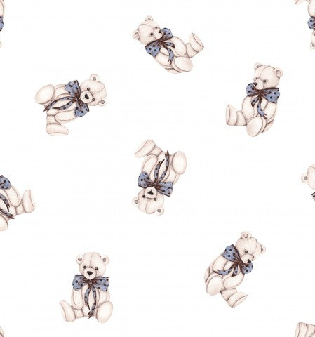 Jersey Hello Teddy, 2 blue bows