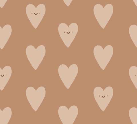 Jersey Happy Valentine Hearts Burnt Orange Brow