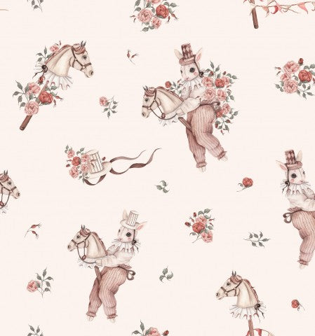  Tessuto impermeabile cavalli e fiori