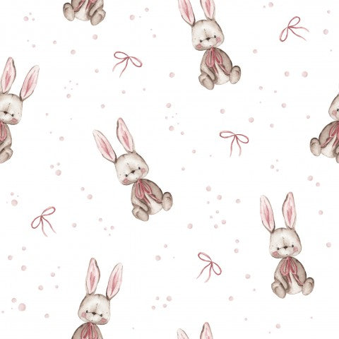 Jersey bunny with pink bow