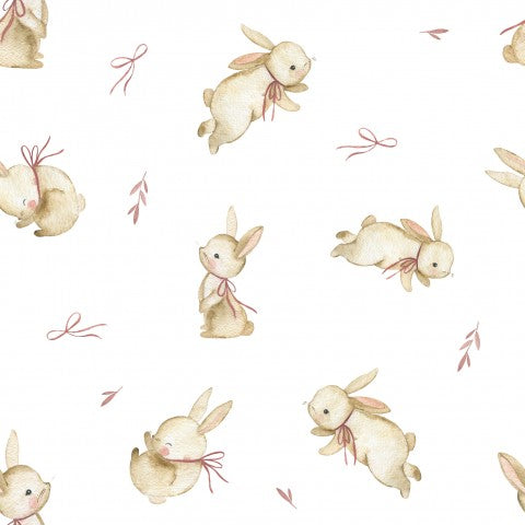 Muslin bunnies white 15x15cm