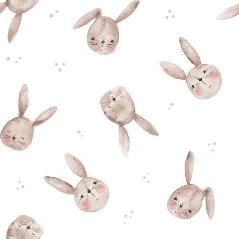 Jersey rabbit heads 20x20cm white