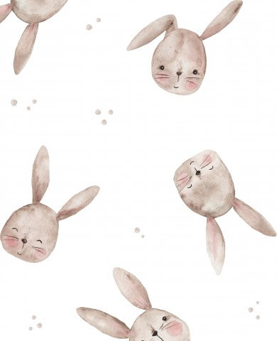 Jersey rabbit heads 30x30cm white