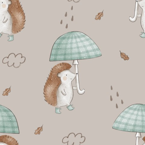 Muslin Hedgehog on taupe
