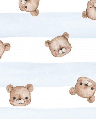 Jersey Autumn Bears Stripes Blue