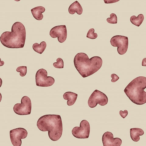 Jersey hearts 20x20cm beige