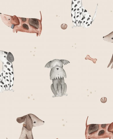 Jersey Dogs Beige 30x30cm