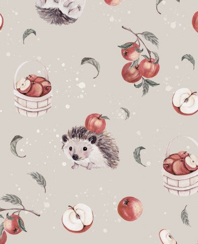 Jersey hedgehog with apples grey