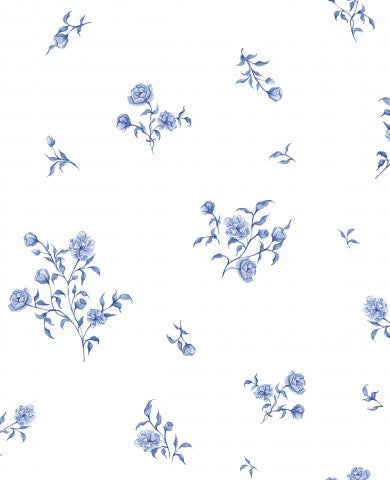 Jersey IM Blue little roses white