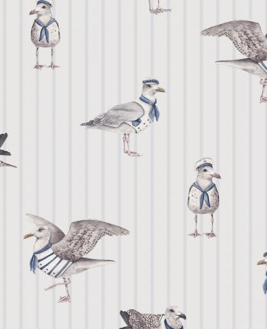 Jersey in seagull cream stripe