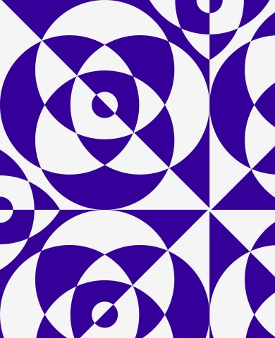 Jersey Indigo Blue Geometric Quilt Blocks Rose