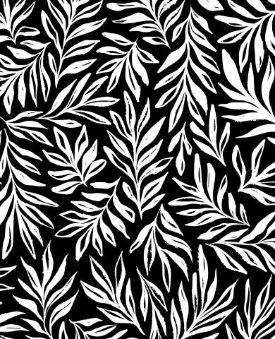 Muslin Inky Leaves on Black