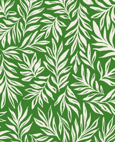 Muslin Inky Leaves on Green