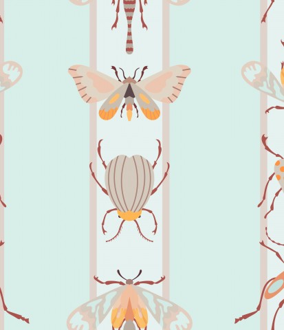 Jersey insects on stripes mint small